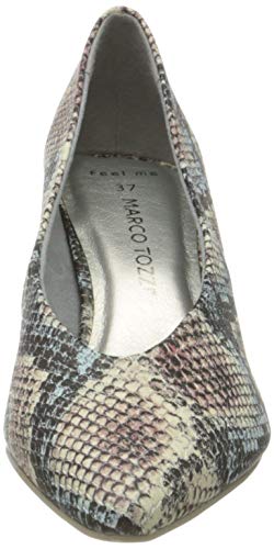 Marco Tozzi 2-2-22402-34, Zapatos de Tacón Mujer, Azul (Sky Multi Str. 878), 39 EU
