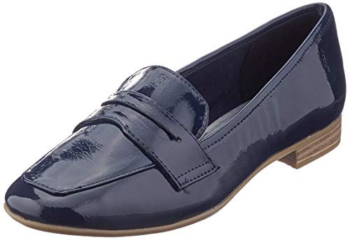 MARCO TOZZI 2-2-24201-26 Damen Slipper, Mocasín Mujer, Patente Azul Marino, 38 EU
