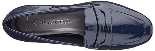 MARCO TOZZI 2-2-24201-26 Damen Slipper, Mocasín Mujer, Patente Azul Marino, 38 EU