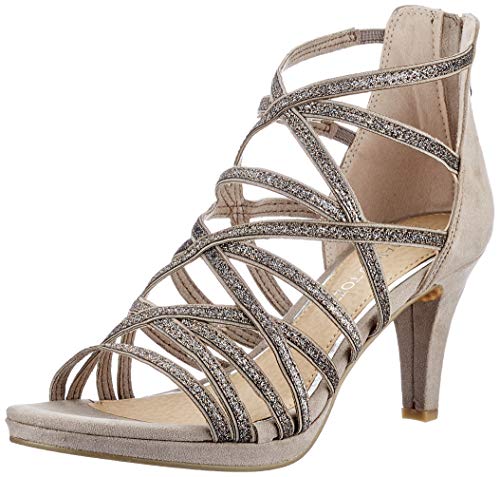 MARCO TOZZI 2-2-28373-26 Damen Sandale, Sandalia con taln Mujer, Taupe Comb, 41 EU