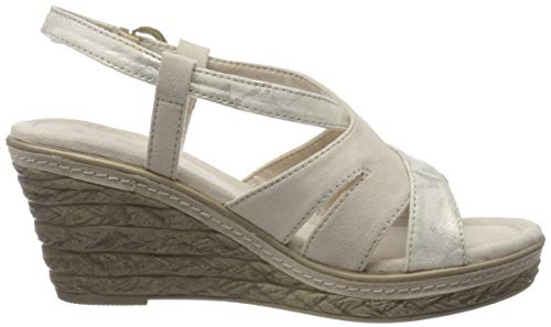 MARCO TOZZI 2-2-28395-24, Sandalia con Pulsera Mujer, Beige Arena Comb 313, 39 EU