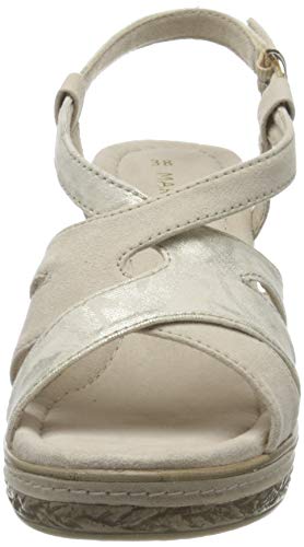 MARCO TOZZI 2-2-28395-24, Sandalia con Pulsera Mujer, Beige Arena Comb 313, 39 EU