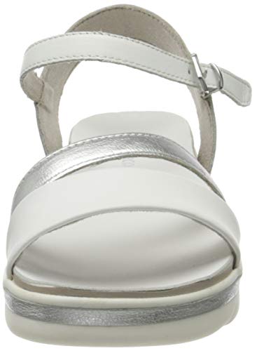 MARCO TOZZI 2-2-28512-24, Sandalia con Pulsera Mujer, Blanco White Nappa Core 177, 39 EU