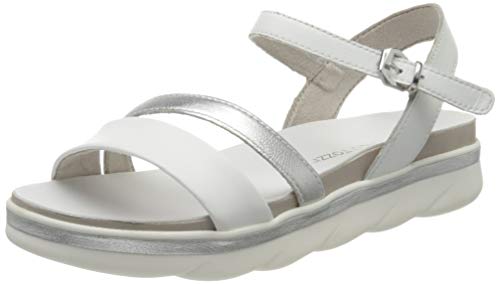 MARCO TOZZI 2-2-28512-24, Sandalia con Pulsera Mujer, Blanco White Nappa Core 177, 39 EU