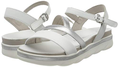 MARCO TOZZI 2-2-28512-24, Sandalia con Pulsera Mujer, Blanco White Nappa Core 177, 39 EU