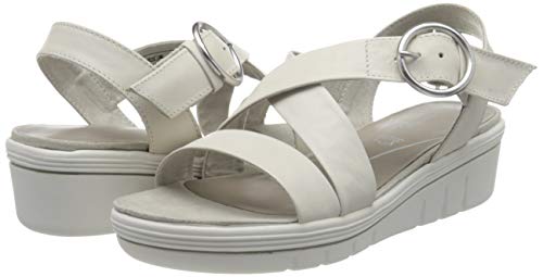 Marco Tozzi 2-2-28514-24, Sandalia con Pulsera Mujer, Blanco (White 100), 37 EU