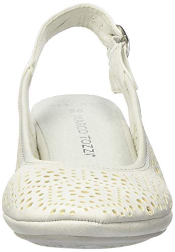 Marco Tozzi 2-2-29510-24, Sandalias de Talón Abierto para Mujer, Blanco (Ice 133), 39 EU