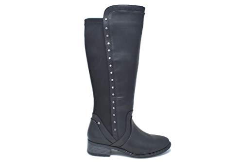MARIA MARE - Bota CAÑA Alta CONTACHAS, Plana para Mujer Color: Negro Talla: 39