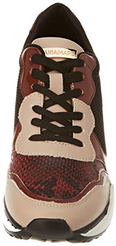 Mariamare Satine, Zapatillas para Mujer, Brina Nude/Charol Arrugado Teja/Wild Teja/Special Negro, 37 EU