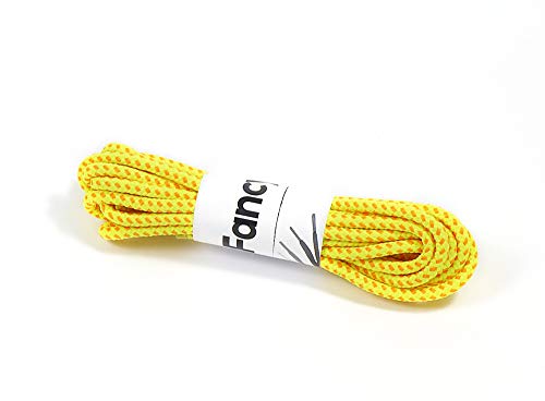 Matsa [Pack 3 pares] Colores, Flúor o Básicos. Cordones Zapatillas Deporte o Zapatos, Redondos o Planos (130cm), Amarillo/Naranja, 1,30 m