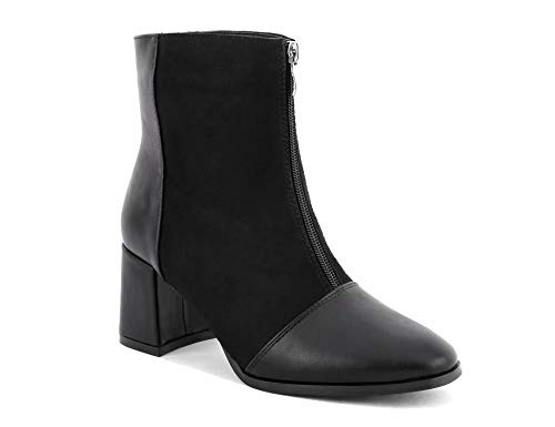 Maxmuxun Botines para Mujer Cómodo Tacón Medio Moda Tobillo Negro Tamaño 41