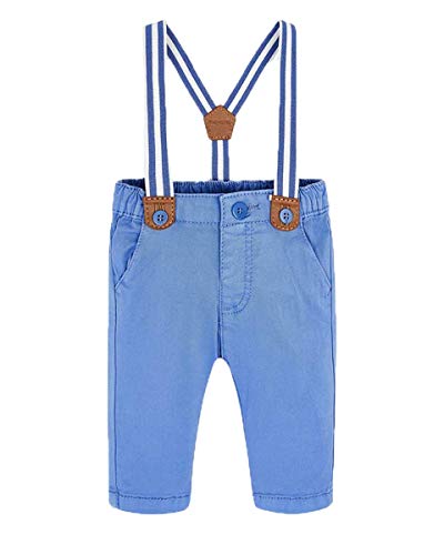 Mayoral Newborn - Pantalón para niño con tirantes 049 Azzurro 65 cm (2-4 meses)