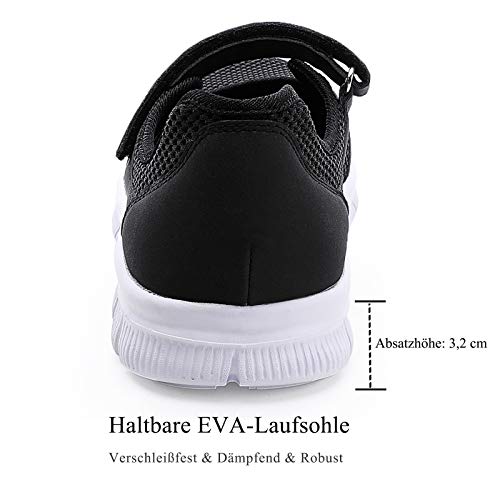 MecKiss - Zapatillas de deporte para mujer, para verano, para el tiempo libre, fitness, caminar, con cierre de velcro, color Negro, talla 36 EU