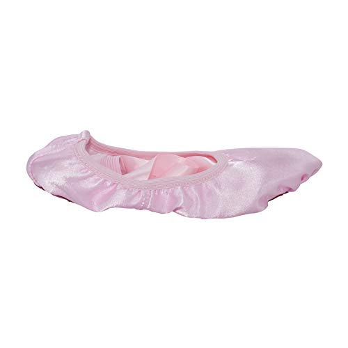 Meijunter Mujeres Niñas Cinta de Seda Zapatos de Baile de Ballet Suela de Cuero Plana Rendimiento Profesional Salón de Baile Yoga Zapatillas de Dance Shoes de Toile Rosado