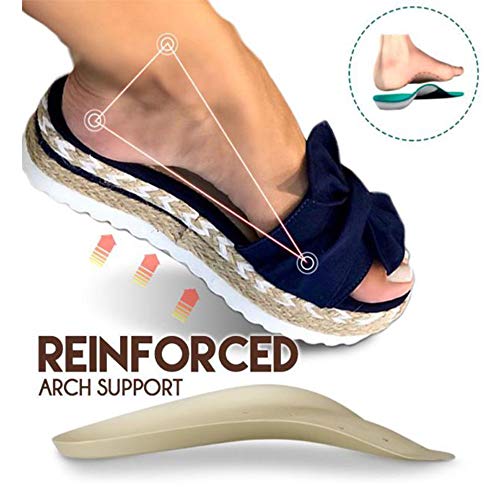 MEIZHEN Zapatilla de Plataforma con cuña para Mujer, Sandalias de Verano con Nudo en la Parte Delantera de la Playa, Sandalias Bohemia Moda Casual Ocio de Ancho Ancho 35 Black