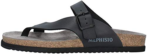 Mephisto Niels Sandalias de los Hombres los Flip-Flop Scratch 3400 Black tamaño : 40 EU