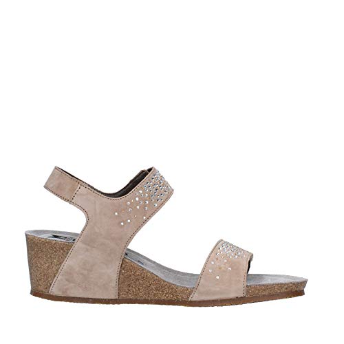 Mephisto Scarpe Sandalo Donna Maria Spark Velcalf 12218N LT Taupe Primavera Estate 2018