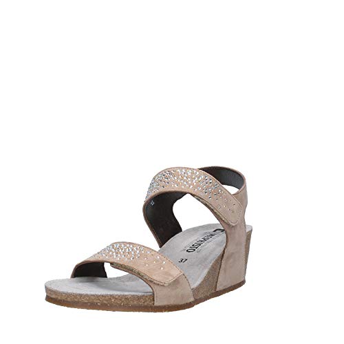 Mephisto Scarpe Sandalo Donna Maria Spark Velcalf 12218N LT Taupe Primavera Estate 2018