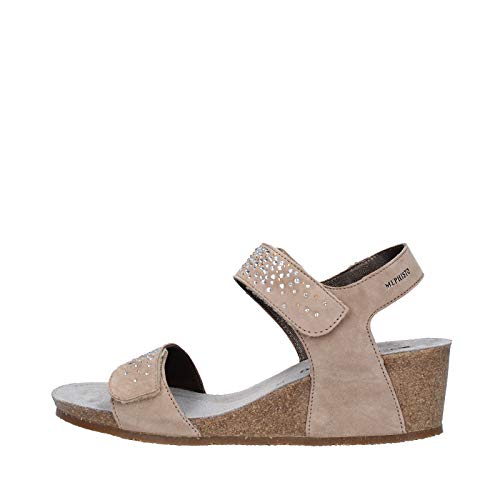 Mephisto Scarpe Sandalo Donna Maria Spark Velcalf 12218N LT Taupe Primavera Estate 2018