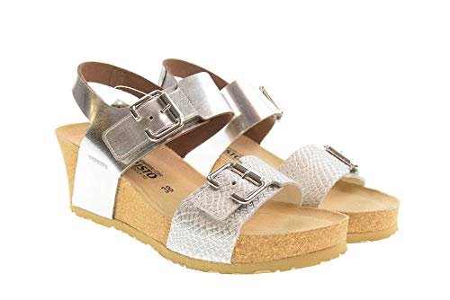 MEPHISTO Zapatos Mujer Sandalias Lissandra Argento Talla 39 Plata