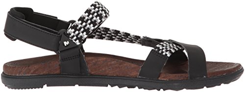 Merrell Around Town, Sandalias de Punta Descubierta para Mujer, Negro (Black), 41 EU