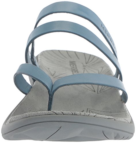 Merrell Duskair Seaway Post Sandalias de cuero para mujer, Azul (Azul (Blue Heaven)), 42 EU