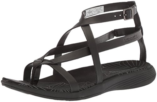 Merrell Sandalia de piel para mujer Duskair Seaway, negro (Negro), 35 EU