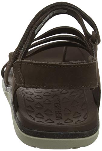 Merrell Trailway Wrap Leather, Sandalias con Tira Vertical Mujer, Marrón (Bracken), 40 EU