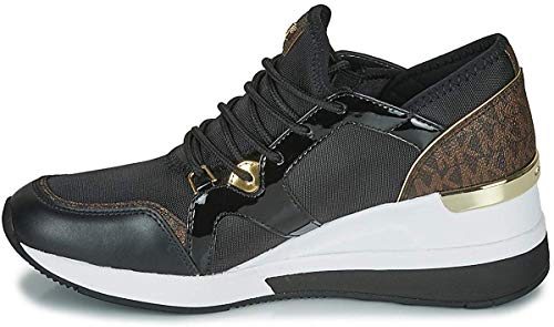 MICHAEL MICHAEL KORS Liv Trainer Zapatillas Moda Mujeres Negro/Marrón - 35 - Zapatillas Bajas