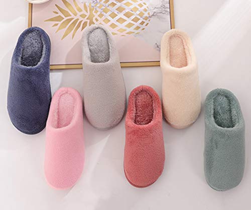Minetom Mujer Hombre Invierno Zapatillas de Estar Cerradas Calienta Pantuflas Unisexo Antideslizante Suave Cálido Peluche Zapatos para Exterior e Interior B Gris 41/42 EU