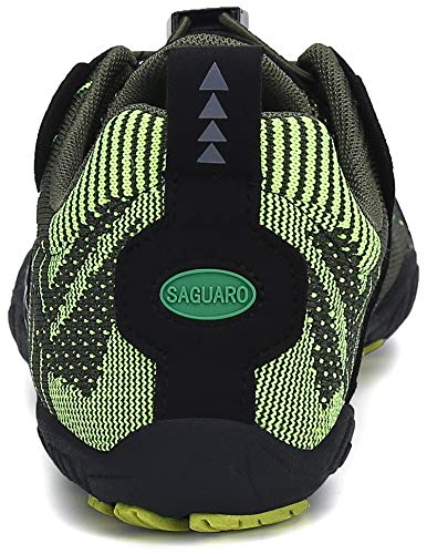Minimalistas Zapatillas Hombre Mujer Barefoot Zapatillas Ligera Calzado Barefoot Cinco Dedos Zapatos de Trail Respirables Verde 42 EU