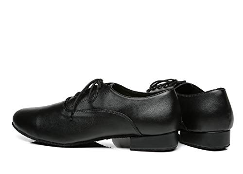 Minitoo de Hombre jf250501 Cómodo Piel Baile Latina Zapatos de Baile, Color Negro, Talla 44 EU (10 UK)