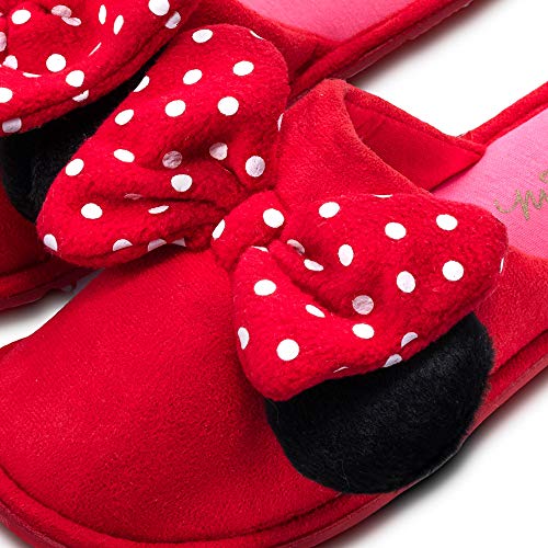 Minnie Mouse - Zapatillas con lazos, color rojo, rojo (Rojo), 40 EU