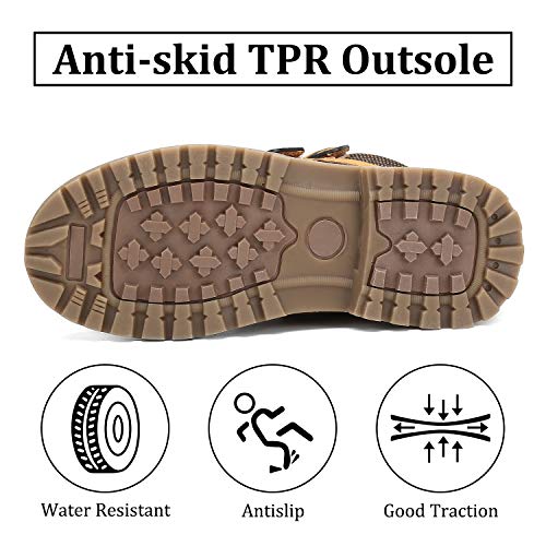 Mishansha Botas de Invierno para Niños Zapatillas de Senderismo Antideslizantes Trekking Zapatos Marrón 31 EU