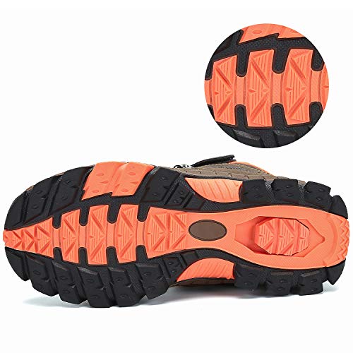 Mishansha Botas de Senderismo para Niños Calor Invierno Zapatillas de Trekking Botas de Montaña Impermeables Botas para la Nieve Resistente al Desgaste, Naranja 34