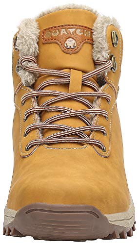 Mishansha Hombre Mujer Botas de Nieve Invierno Botines Senderismo Impermeables Deporte Trekking Zapatos Fur Forro Aire Libre Boots,Amarillo 43 EU