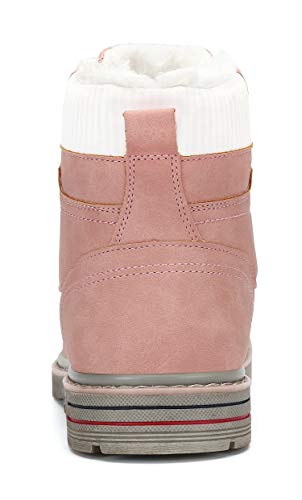 Mishansha Invierno Botas Mujer Trekking Botas de Nieve Impermeables Botines Antideslizantes Calientes Aire Libre Boots Rosa 38 EU