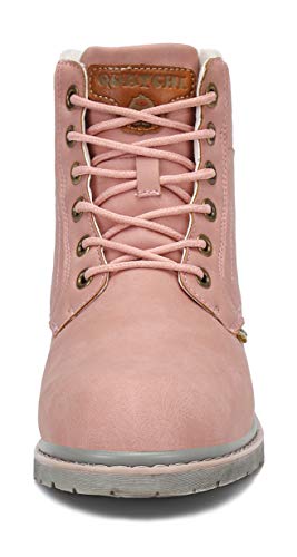 Mishansha Invierno Botas Mujer Trekking Botas de Nieve Impermeables Botines Antideslizantes Calientes Aire Libre Boots Rosa 38 EU