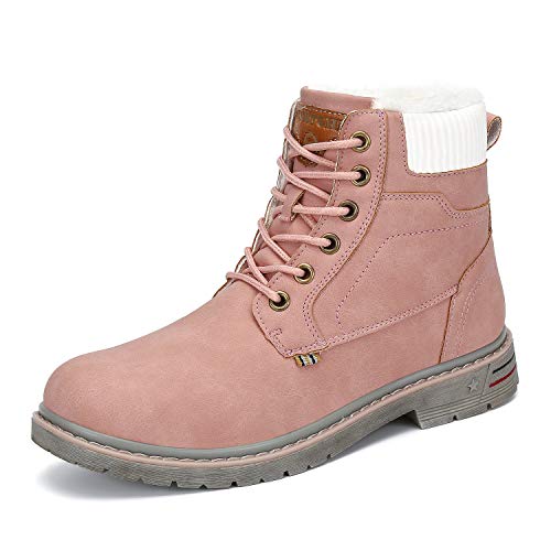 Mishansha Invierno Botas Mujer Trekking Botas de Nieve Impermeables Botines Antideslizantes Calientes Aire Libre Boots Rosa 38 EU