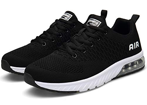 Mishansha Ligeras Zapatos de Deporte para Masculino Femenino Respirable Zapatillas Running Unisex Adulto Antideslizante Goma Running Shoes Transpirables Malla Fitness Zapato, Negro 41