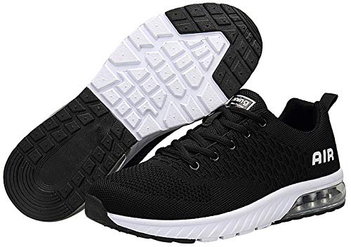 Mishansha Ligeras Zapatos de Deporte para Masculino Femenino Respirable Zapatillas Running Unisex Adulto Antideslizante Goma Running Shoes Transpirables Malla Fitness Zapato, Negro 41