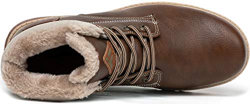 Mishansha Mujer Caliente Botas de Nieve Antideslizante Botas de Invierno Hombre Botines Forrados Botas Montaña Forrados de Piel Marrón Gr.39