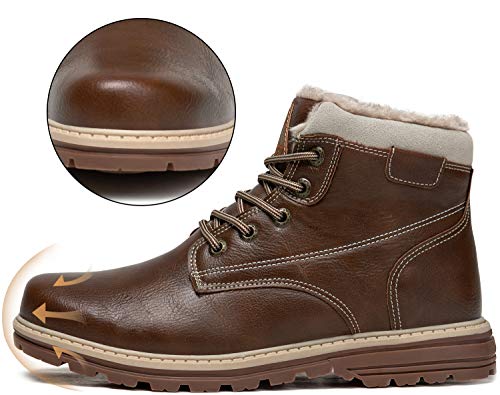 Mishansha Mujer Caliente Botas de Nieve Antideslizante Botas de Invierno Hombre Botines Forrados Botas Montaña Forrados de Piel Marrón Gr.39
