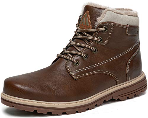Mishansha Mujer Caliente Botas de Nieve Antideslizante Botas de Invierno Hombre Botines Forrados Botas Montaña Forrados de Piel Marrón Gr.39