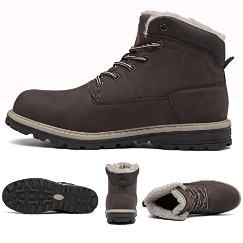 Mishansha Nieve Zapatos de Invierno Hombre Cálido Fur Forradas Botas Impermeable Adulto Cómodo Boots Casual Clasicas Esquiar Caminando Trabajo Fuera de Casa, Marrón 39