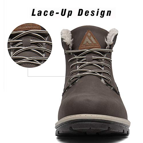 Mishansha Nieve Zapatos de Invierno Hombre Cálido Fur Forradas Botas Impermeable Adulto Cómodo Boots Casual Clasicas Esquiar Caminando Trabajo Fuera de Casa, Marrón 39