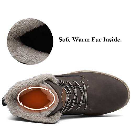 Mishansha Nieve Zapatos de Invierno Hombre Cálido Fur Forradas Botas Impermeable Adulto Cómodo Boots Casual Clasicas Esquiar Caminando Trabajo Fuera de Casa, Marrón 39