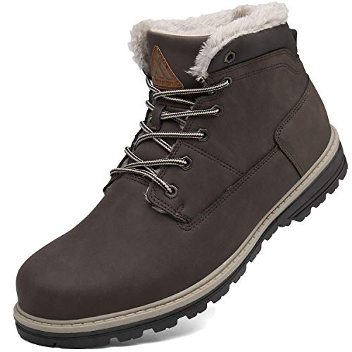 Mishansha Nieve Zapatos de Invierno Hombre Cálido Fur Forradas Botas Impermeable Adulto Cómodo Boots Casual Clasicas Esquiar Caminando Trabajo Fuera de Casa, Marrón 39
