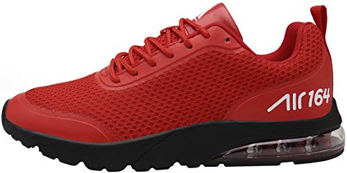 Mishansha Unisexo Low Top Zapatillas de Deporte Conveniente Cordones Hombre Mujer Calzado de Jogging Caminar Moda Ligero Zapatos Casuales Cómodos Plano Exterior Interior, Sneaker Rojo 41