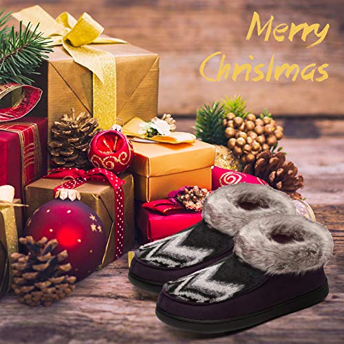 Mishansha Zapatillas Casa Invierno de Espuma Viscoelástica Mujer Antideslizantes CáLido Pantuflas Mujer de Interior y Exterior Morado Gr.39